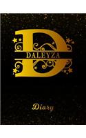 Daleyza Diary: Letter D Personalized First Name Personal Writing Journal Black Gold Glittery Space Effect Cover Daily Diaries for Journalists & Writers Note Taking
