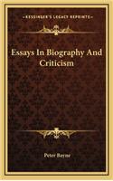 Essays in Biography and Criticism