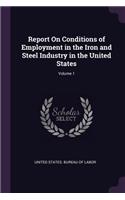 Report On Conditions of Employment in the Iron and Steel Industry in the United States; Volume 1