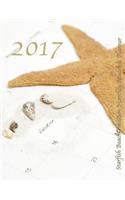 2017 Starfish Beach Vacation Monthly Academic Planner: Large 8.5x11 16 Month August 2016-December 2017 Organizer(English)