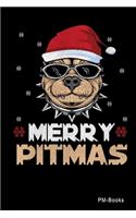 Merry Pitmas: Blanko A5 Notizbuch oder Heft für Schüler, Studenten und Erwachsene