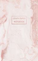 Graph Paper Notebook: Soft Pink Marble Dream Diary - 7.5 x 9.25 - 5 x 5 Squares per inch - 100 Quad Ruled Pages - Cute Graph Paper Composition Notebook for Children, Kids