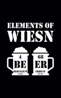 Elements Of Wiesn Beer Beryllium Erbium: Blank Lined Journal For Beer and Chemistry Lovers, Black Cover
