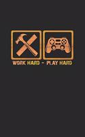 Work hard play hard: 6x9 Labor Day - dotgrid - dot grid paper - notebook - notes