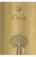 Craig: Personalized Name Journal/Notebook for Men - Masculine Metal-look Cover with Lined Writing Pages