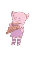 Panpipe Music Cat Notebook