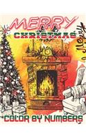 Merry Christmas Color By Numbers: a beautiful colouring book with Christmas designs on a black background, for gloriously vivid colours