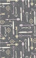 Antique Keys - Lined Notebook with Margins - 5x8