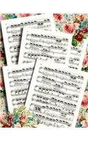 Blank Sheet Music Paper Notebook: 120 Pages of Blank Music Manuscript Paper. Each Page Containing 12 Staves 8.5 X 11