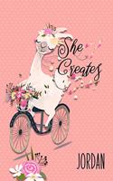 Jordan: She Creates: Personalized Dotted Journal