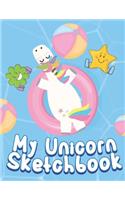 My Unicorn Sketchbook: Blank Unlined Doodle Book V58