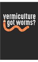 Vermiculture got Worms: Landwirtschaft Notizbuch liniert DIN A5 - 120 Seiten für Notizen, Zeichnungen, Formeln - Organizer Schreibheft Planer Tagebuch