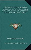 L'Antico Stato Di Romano Di Lombardia Ed Altri Comuni Del Suo Mandamento Cenni Storici, Documenti E Regesti (1871)