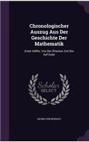 Chronologischer Auszug Aus Der Geschichte Der Mathematik
