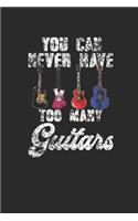 You Can Never Have Too Many Guitars: Guitars Notebook, Graph Paper (6" x 9" - 120 pages) Musical Instruments Themed Notebook for Daily Journal, Diary, and Gift