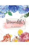 Meredith's Planner: Monthly Planner 3 Years January - December 2020-2022 - Monthly View - Calendar Views Floral Cover - Sunday start