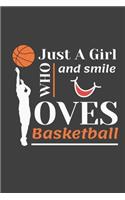 just a girl who loves basketball. composition notebook college ruled Blank Lined Journal: Funny basketball Notebook, sports Journal Wide Ruled Paper College Lined Pages Book For Writing and Taking Notes, gift ideas for Girls Home School C