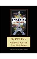 Fly TWA Paris: Vintage Poster Cross Stitch Pattern