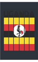 Vintage Uganda Notebook - Ugandan Flag Writing Journal - Uganda Gift for Ugandan Mom and Dad - Retro Ugandan Diary