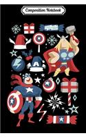 Composition Notebook: Marvel Thor Captain America Holiday Mashup Christmas Premium Journal/Notebook Blank Lined Ruled 6x9 100 Pages