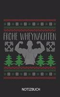 Frohe Weihnachten Notizbuch: DIN A5 Lustiges Frohe Weihnachten Notizheft als Weihnachtsgeschenk - 110 Seiten liniertes Muskelmann Protein Notizbuch für die Schule, Uni, Arbeit -
