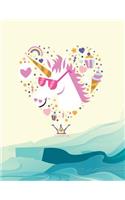 Notebook: Unicorn cover and Dot pages, Extra large (8.5 x 11) inches, 110 pages, notebooks and journals