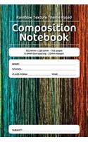 Rainbow Texture Theme Ruled Composition Notebook: 152.4mm x 228.6mm - 153 pages 6.4mm line spacing - 32mm margin. A must have for all students serious about education