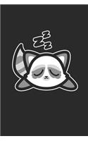 Cute Sleeping Raccoon Kawaii Style