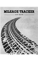 Mileage Tracker Log Book: Adventure Map Vihicle Mileage Log Book Keepper Notebook Journal Dirty Tire Tracks Fading Design(3 Auto Mileage Log Book)