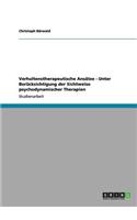 Verhaltenstherapeutische Ansätze - Unter Berücksichtigung der Sichtweise psychodynamischer Therapien