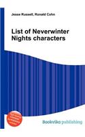 List of Neverwinter Nights Characters: (English)