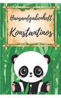 Hausaufgabenheft Konstantinos: personalisiertes Panda Hausaufgabenheft / Grundschule / Schülerplaner für 1 Schuljahr mit Wochenübersicht / mit 2x Stundenplan / DIN A 5 / 112 Seite