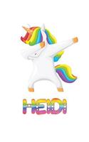 Heidi: Heidi 6x9 Journal Notebook Dabbing Unicorn Rainbow