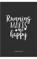 Running Makes Me Happy: A 6 x 9 Inch Matte Softcover Quote Notebook Diary Journal With A Funny Cover Slogan and 120 Blank Lined Pages