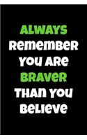 Always Remember You Are Braver Than You Believe