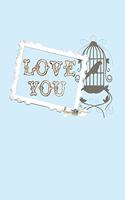 Love You Frame with Bird Cage
