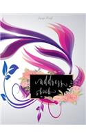 Address Book Large Print: Degraded Colors Floral Background Large Print Phone books Organizer Notebook Big Number Journal Contact Telephone Business Birthday Space Directory (10 Organizer Address Telephone)
