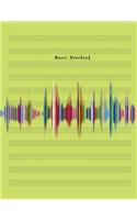 Music Notebook: Music Manuscript Staff Paper for Musicians: Piano Violin Flute Cello Classical Guitar: Yellow Green Color Theme