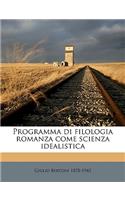Programma Di Filologia Romanza Come Scienza Idealistica