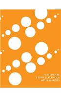 Notebook 120 ruled pages with margin: Notebook with orange dewdrops cover, lined notebook with margin, perfect bound, ideal for writing, essays, composition notebook or journal