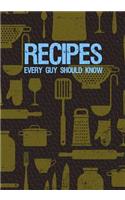 Recipes Every Guy Should Know: Blank Recipe Cookbook Journal V1