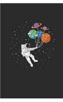 Astronomer With Planet Balloons: Dotted Bullet Notebook (6" x 9" - 120 pages) Simple Astronomy Notebook Design for Gift / Daily Journals