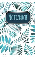 Notizbuch: Notizbuch A5 120 Seiten kariert und Farn Pflanzen Muster (Softcover, glänzend).