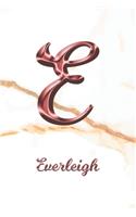 Everleigh: Sketchbook - Blank Imaginative Sketch Book Paper - Letter E Rose Gold White Marble Pink Effect Cover - Teach & Practice Drawing for Experienced & As