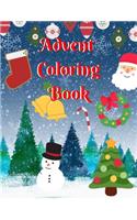 Advent Coloring Book: Christmas Calendar Workbook Colouring Activity Books For Holiday Tree (Party Favor And Mandala Meditation Vintage Images Animals Children Kids Presc