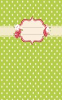 Lime Green and Beige Polka Dotted With Ribbon Design Composition Notebook: College Rulled Notebook. Vintage Design for Home, Office, or Classroom, Writing Practice, Notes, Journal, Diary.