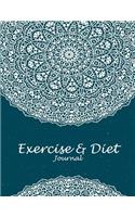 Exercise & Diet Journal: Beauty Blue Book, 2019 Weekly Meal and Workout Planner and Grocery List 8.5" X 11" Weekly Meal Plans for Weight Loss & Diet Plan