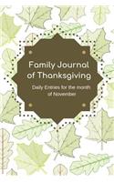 Family Journal of Thanksgiving