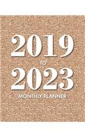 2019-2023 Monthly Planner: Rose Gold Glitter: 5 Year Monthly Planner with Holidays, 60 Month Planner Calendar 8x10
