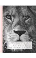 Composition Notebook: Composition Book for the Nature and Animal Lover - College Ruled Student Notebook - Lion Lovers with Printed Pink Binding